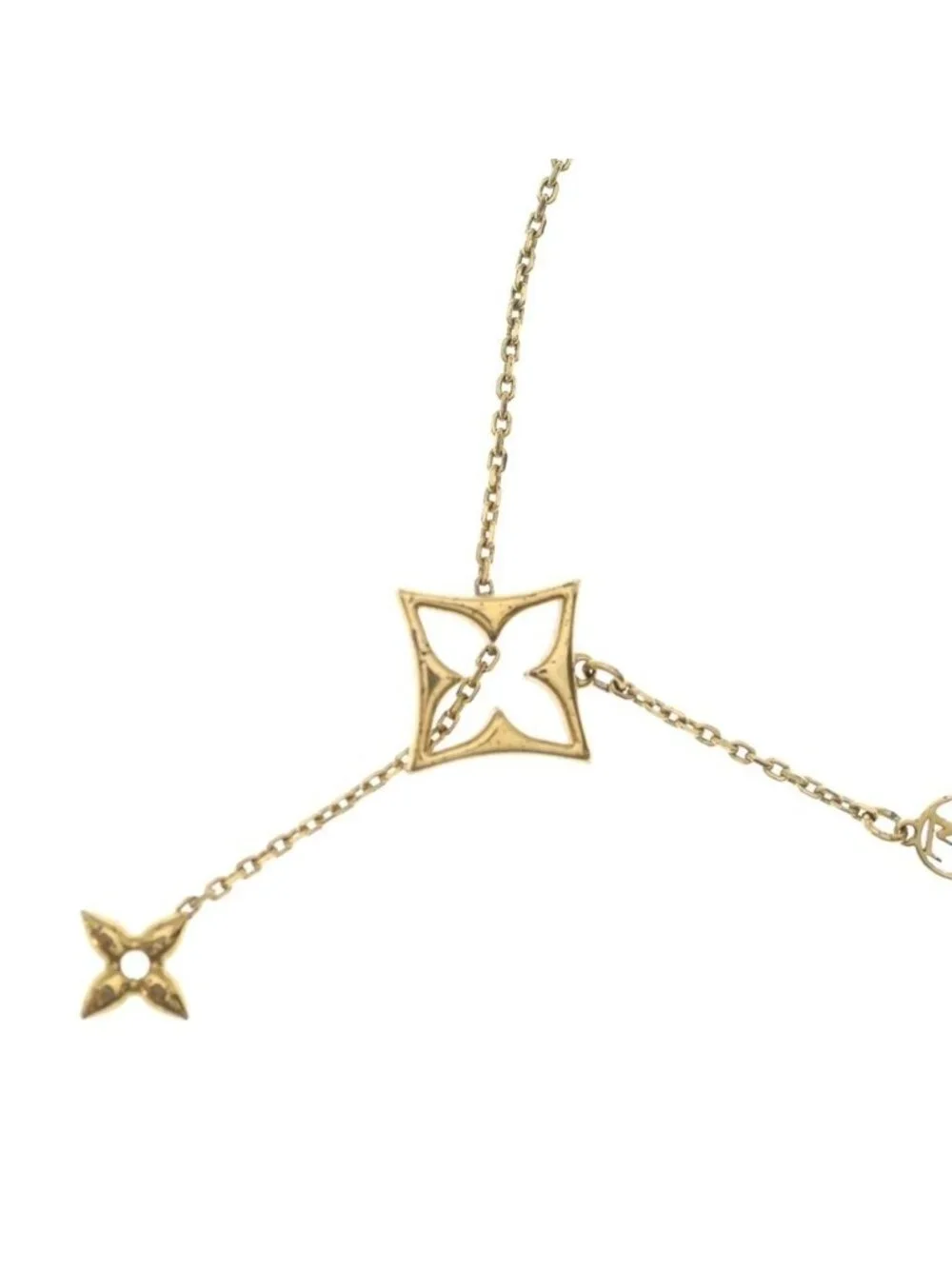 Louis Vuitton Monogram Pendant Chain LV Flower Gram Gold